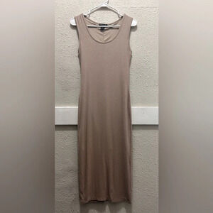 Rachel Zoe Light Brown Ribbed Bodycon MIDI Dress Size XS